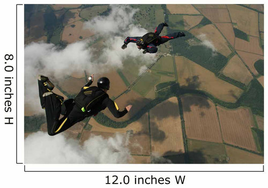 Two Skydivers Freefall Wall Decal