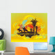 Illustration with Palm Trees Wall Decal