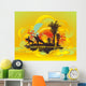 Illustration with Palm Trees Wall Decal
