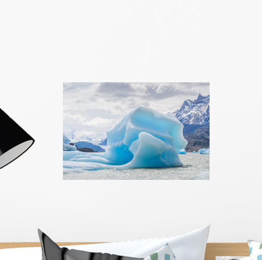 Blue Icebergs Close-up Grey Glacier Wall Decal
