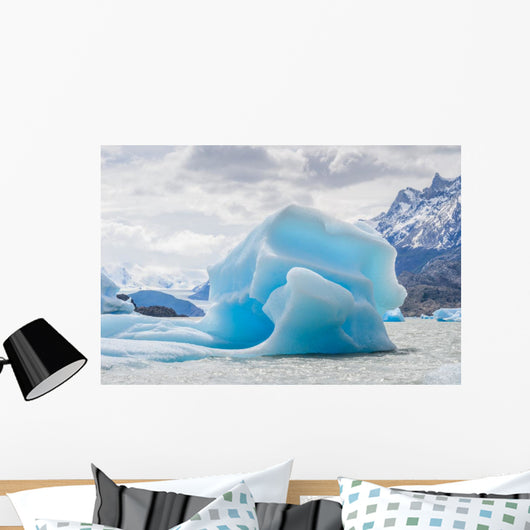 Blue Icebergs Close-up Grey Glacier Wall Decal