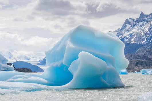 Blue Icebergs Close-up Grey Glacier Wall Decal