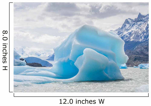 Blue Icebergs Close-up Grey Glacier Wall Decal