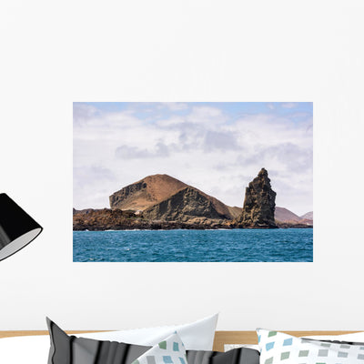 Pinnacle Rock Bartolome Islands Horizontal Wall Decal shown on a wall