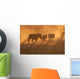 Zebras Walking into Dusty Wall Decal