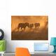 Zebras Walking into Dusty Wall Decal