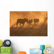 Zebras Walking into Dusty Wall Decal