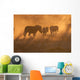 Zebras Walking into Dusty Wall Decal