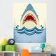 Shark Jaws Vector Color Illustration Wall Decal