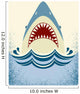 Shark Jaws Vector Color Illustration Wall Decal