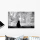 Silhouette Cat Watching for Wall Decal