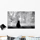 Silhouette Cat Watching for Wall Decal
