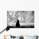 Silhouette Cat Watching for Wall Decal