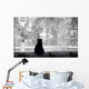 Silhouette Cat Watching for Wall Decal