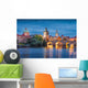Prague Night Charles Bridge Wall Decal