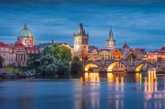 Prague Night Charles Bridge Wall Decal