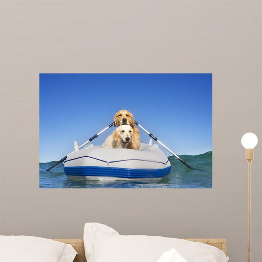 Two Dogs Boat Wall Decal
