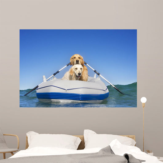 Two Dogs Boat Wall Decal