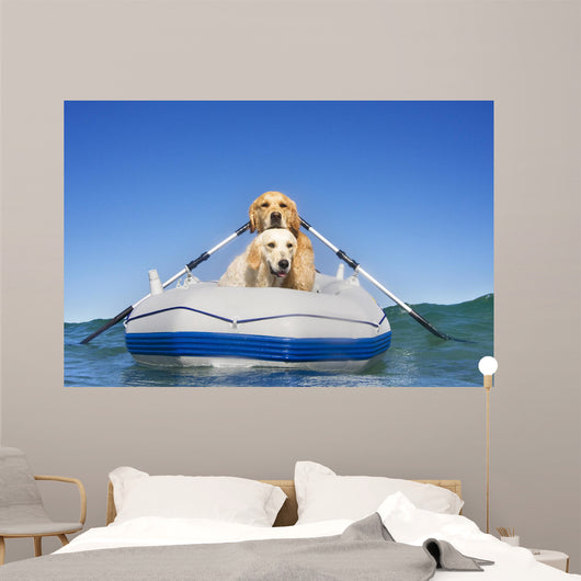 Two Dogs Boat Wall Decal