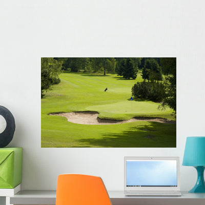 Golf Course with Golf Wall Decal shown on a wall