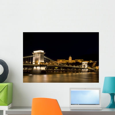 Chain Bridge and Buda Wall Decal shown on a wall