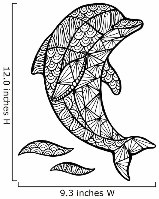 その他 Artbeats Dolphins Stylized Vector Dolphin Zentangle Wall Decal - WallMonkeys