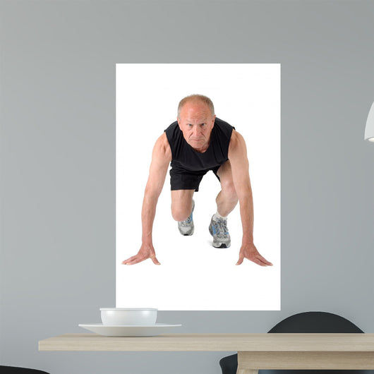 Senior Man Ready to Wall Decal