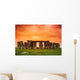 Stonehenge against Fiery Orange Wall Decal