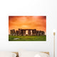 Stonehenge against Fiery Orange Wall Decal