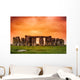 Stonehenge against Fiery Orange Wall Decal