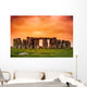 Stonehenge against Fiery Orange Wall Decal