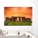 Stonehenge against Fiery Orange Wall Decal