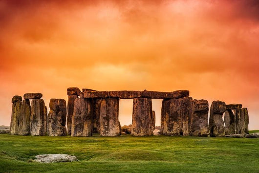 Stonehenge against Fiery Orange Wall Decal