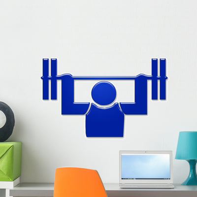 Weightlifting  Symbol Wall Decal shown on a wall