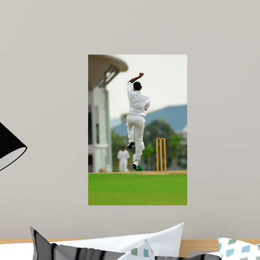 Stock Photo Cricket Bowler Wall Decal