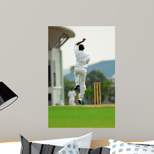 Stock Photo Cricket Bowler Wall Decal