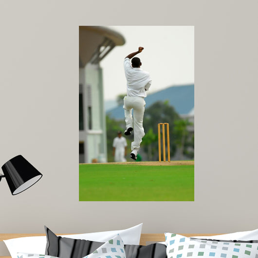 Stock Photo Cricket Bowler Wall Decal