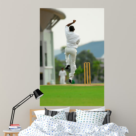 Stock Photo Cricket Bowler Wall Decal