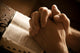 Praying Hands Open Bible Wall Decal