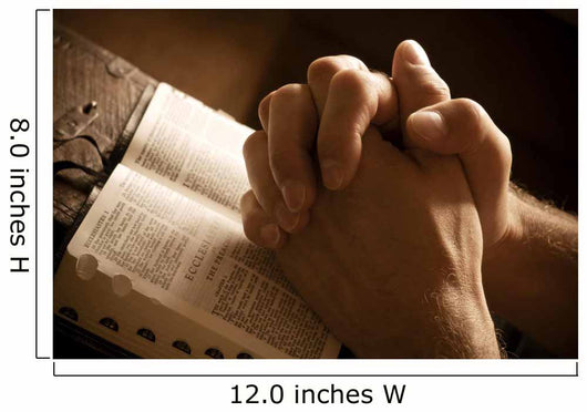 Praying Hands Open Bible Wall Decal