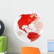 White-red Globe Wall Decal
