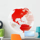White-red Globe Wall Decal