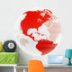 White-red Globe Wall Decal