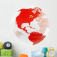 White-red Globe Wall Decal