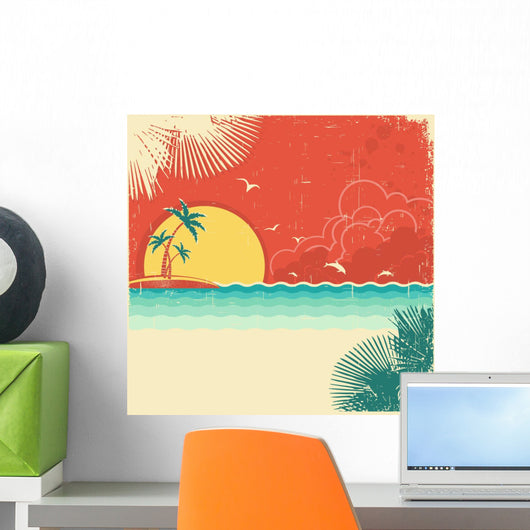 Vintage Nature Tropical Seascape Wall Decal
