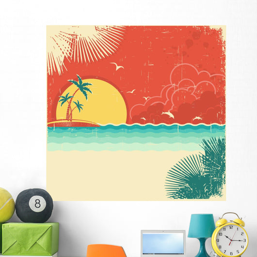 Vintage Nature Tropical Seascape Wall Decal