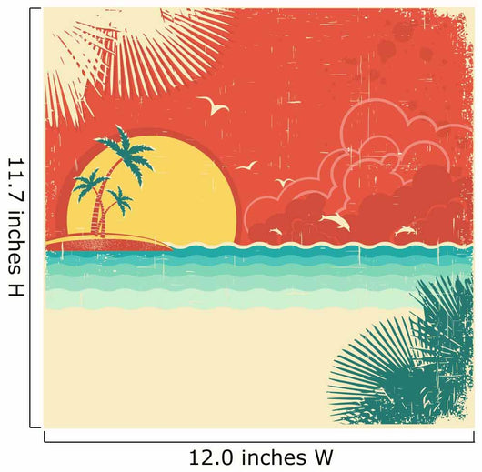 Vintage Nature Tropical Seascape Wall Decal