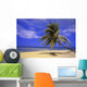 View Of Ocean From Beach With Palm Tree Wall Mural