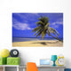 View Of Ocean From Beach With Palm Tree Wall Mural