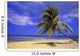 View Of Ocean From Beach With Palm Tree Wall Mural
